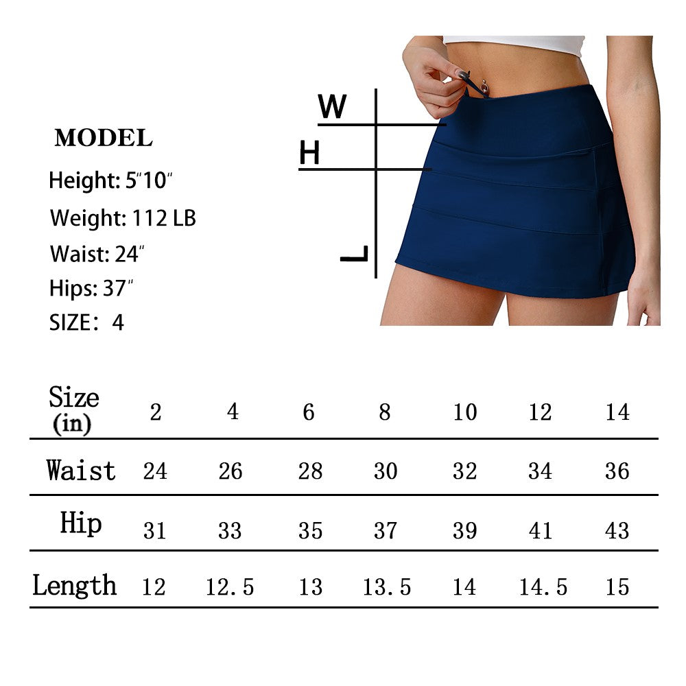 High Waisted Pleated Tennis Skirt with Pockets Athletic Golf Skorts for Women Casual Workout Built-in Shorts