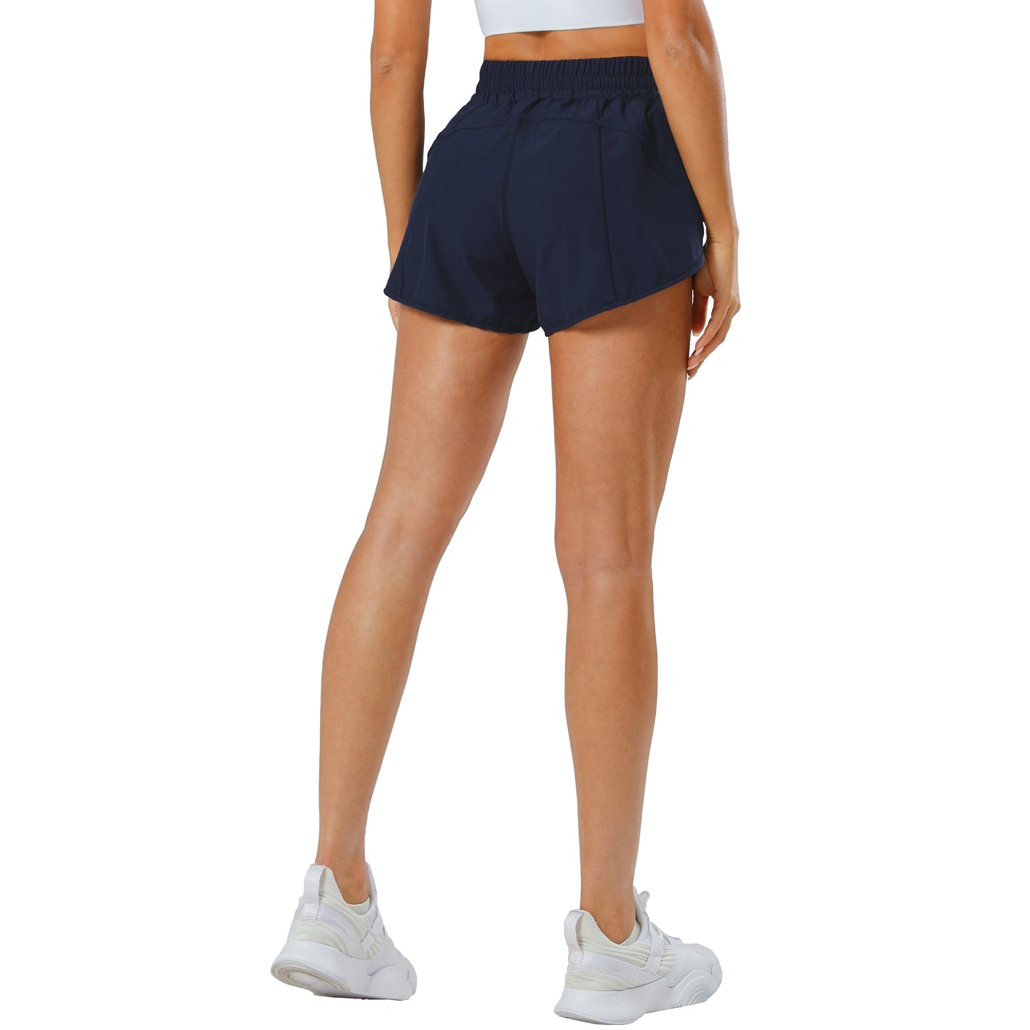 Aurefin Athletic Shorts for Women,Women's Quick Dry Workout Sports Active Running Track Shorts with Elastic and Zip Pockets