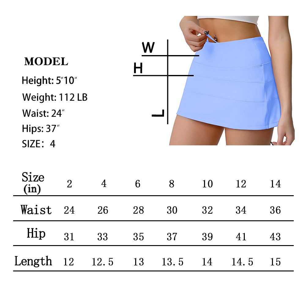 High Waisted Pleated Tennis Skirt with Pockets Athletic Golf Skorts for Women Casual Workout Built-in Shorts