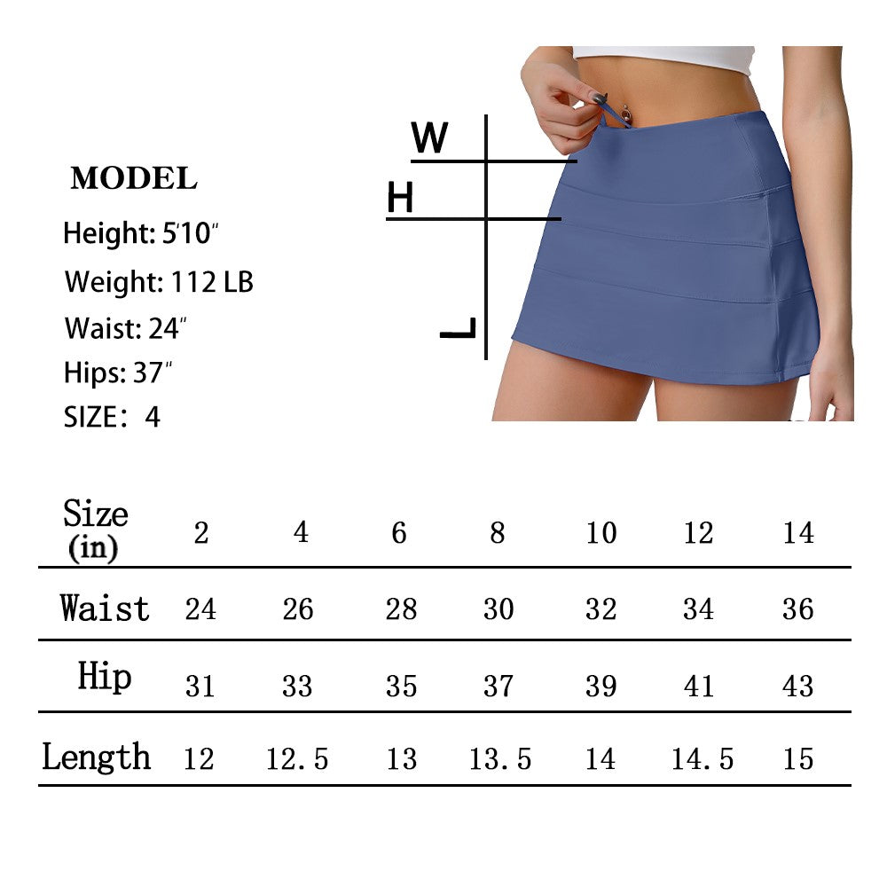 High Waisted Pleated Tennis Skirt with Pockets Athletic Golf Skorts for Women Casual Workout Built-in Shorts