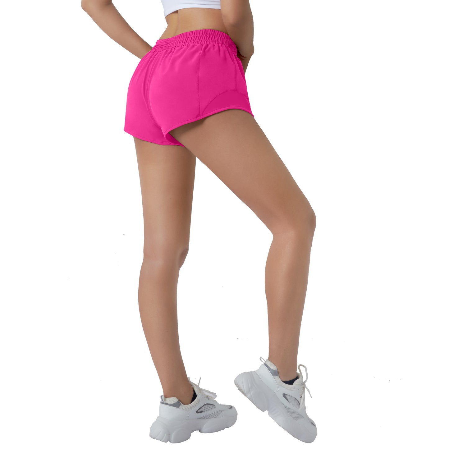 Aurefin Running Shorts for Women,Quick Dry Athletic Sports Shorts Lightweight Active Workout Gym Shorts with Zip Pocket