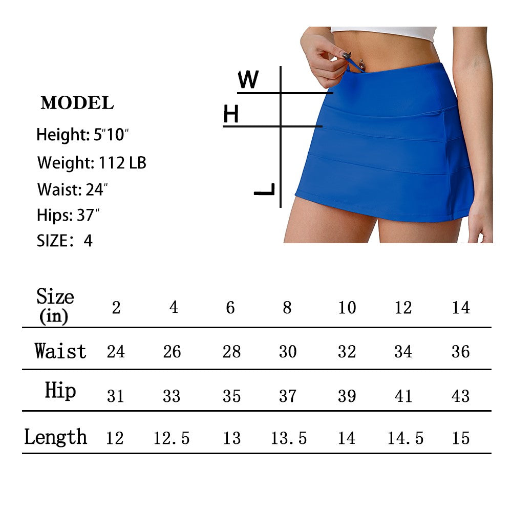 High Waisted Pleated Tennis Skirt with Pockets Athletic Golf Skorts for Women Casual Workout Built-in Shorts