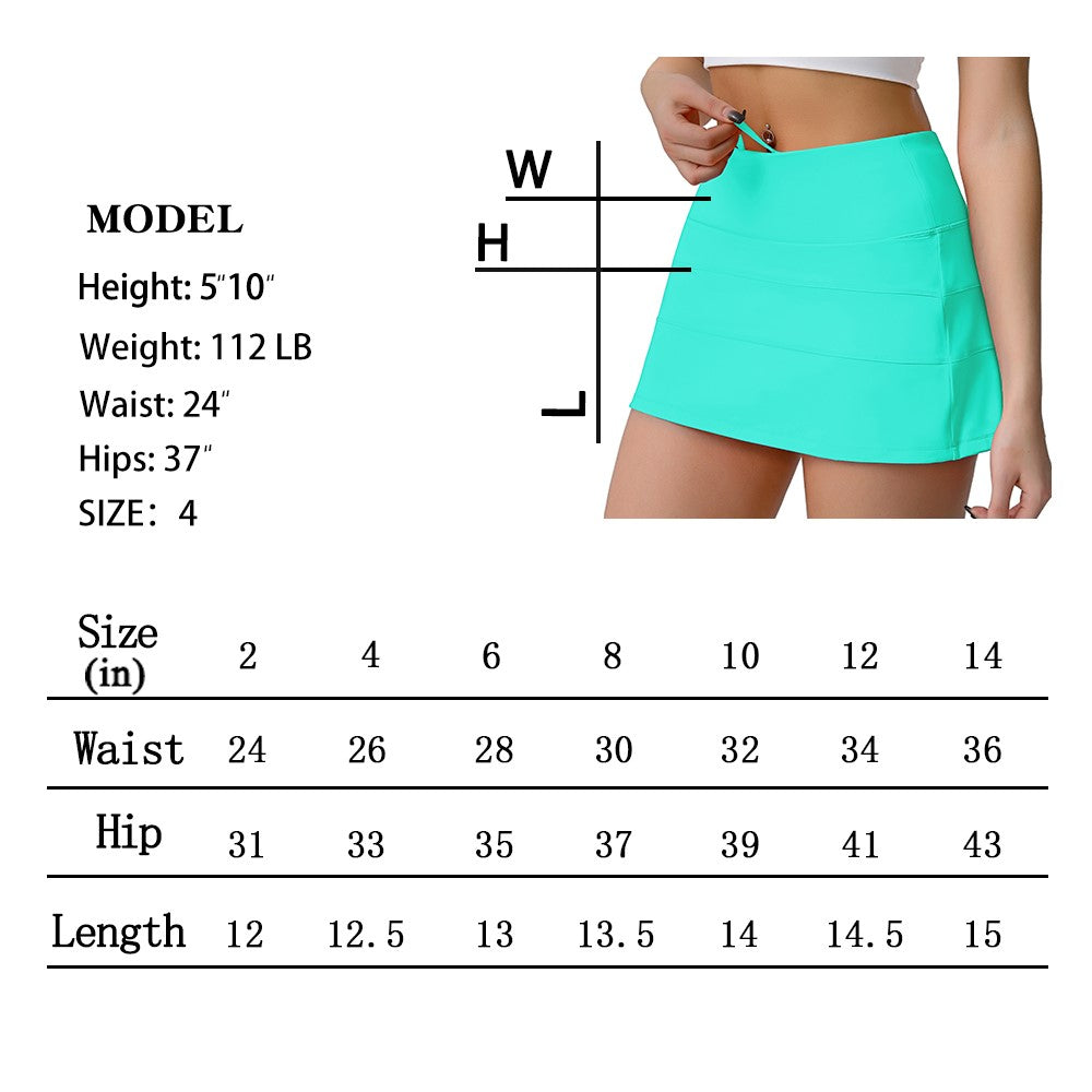 High Waisted Pleated Tennis Skirt with Pockets Athletic Golf Skorts for Women Casual Workout Built-in Shorts