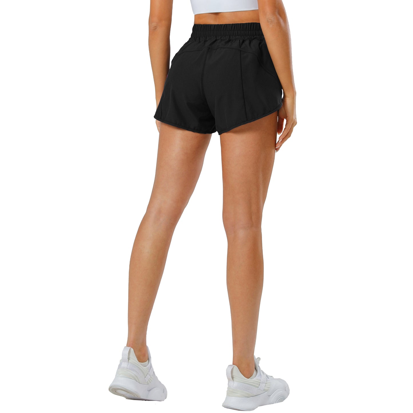 Aurefin Athletic Shorts for Women,Women's Quick Dry Workout Sports Active Running Track Shorts with Elastic and Zip Pockets