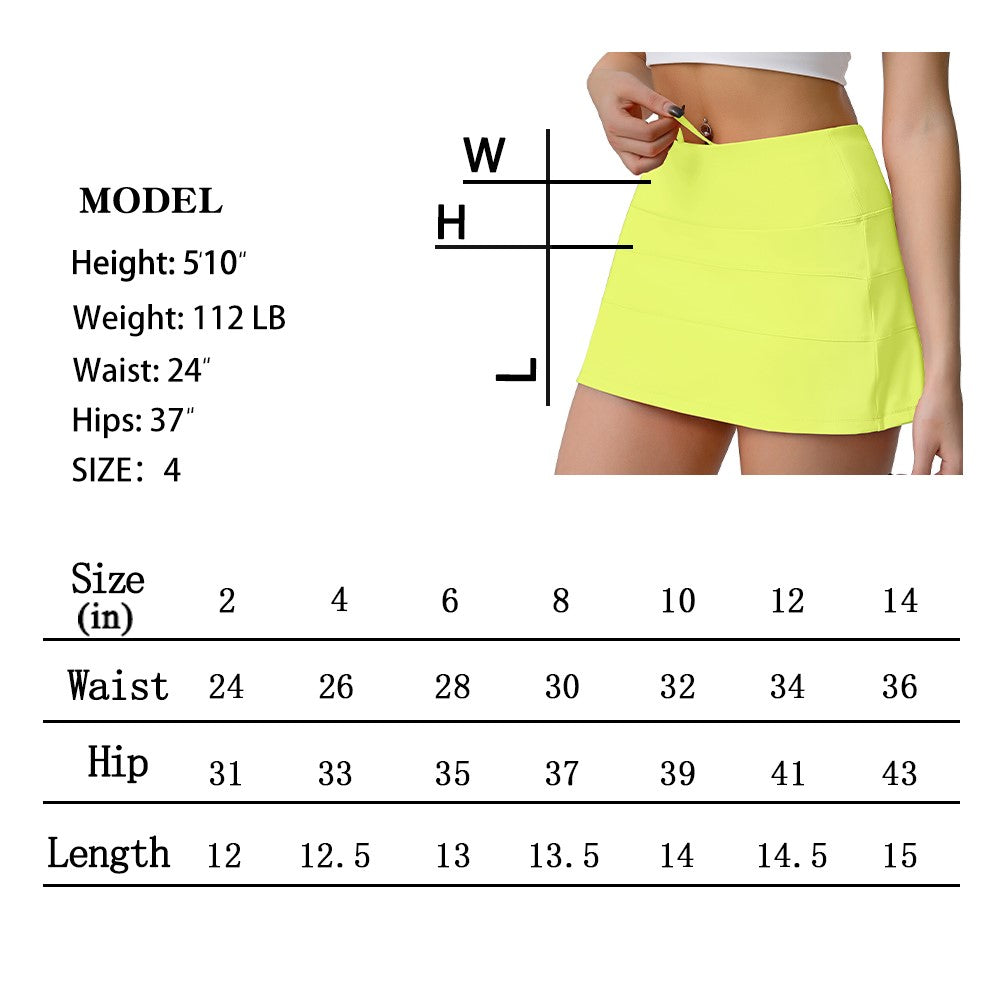 High Waisted Pleated Tennis Skirt with Pockets Athletic Golf Skorts for Women Casual Workout Built-in Shorts