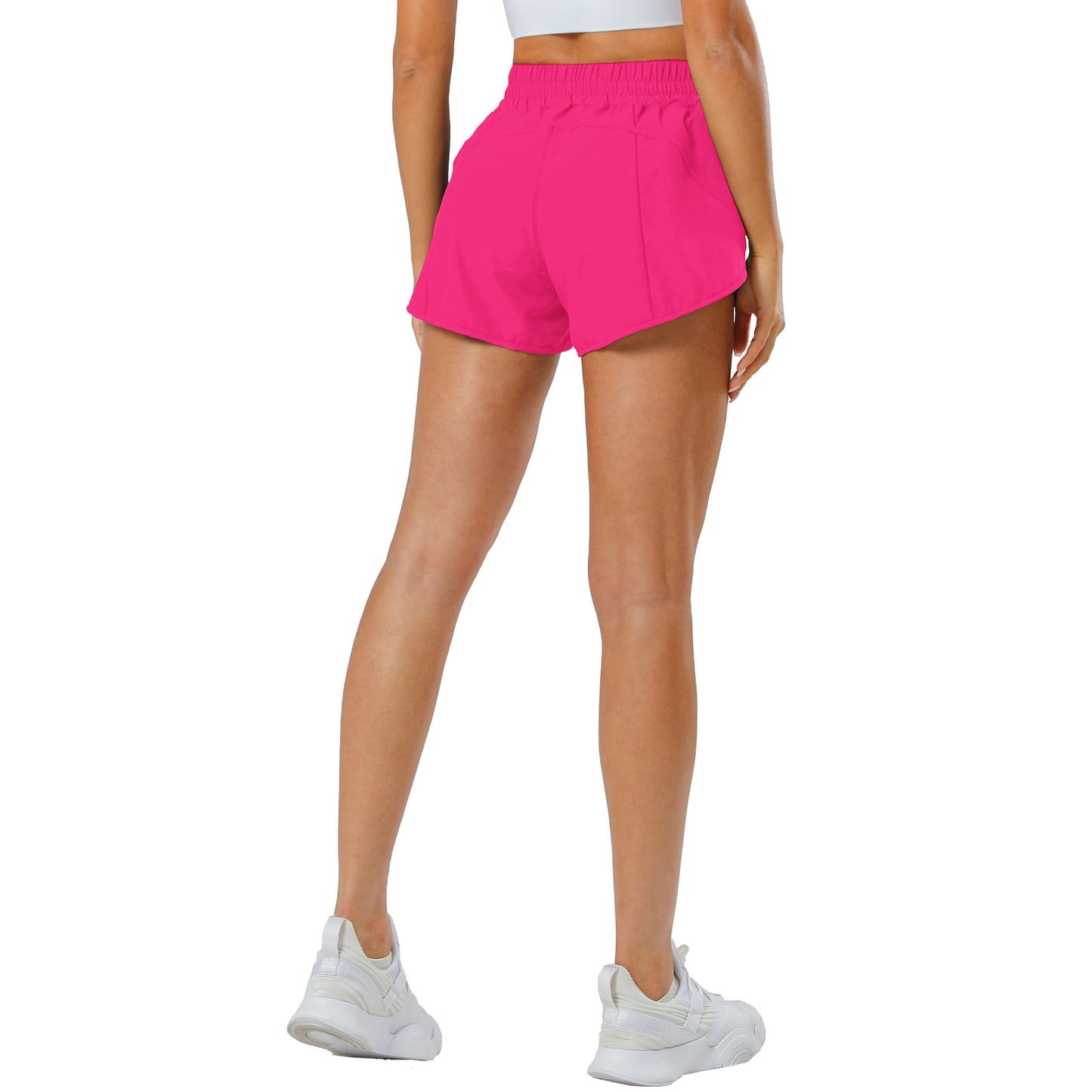 Aurefin Athletic Shorts for Women,Women's Quick Dry Workout Sports Active Running Track Shorts with Elastic and Zip Pockets