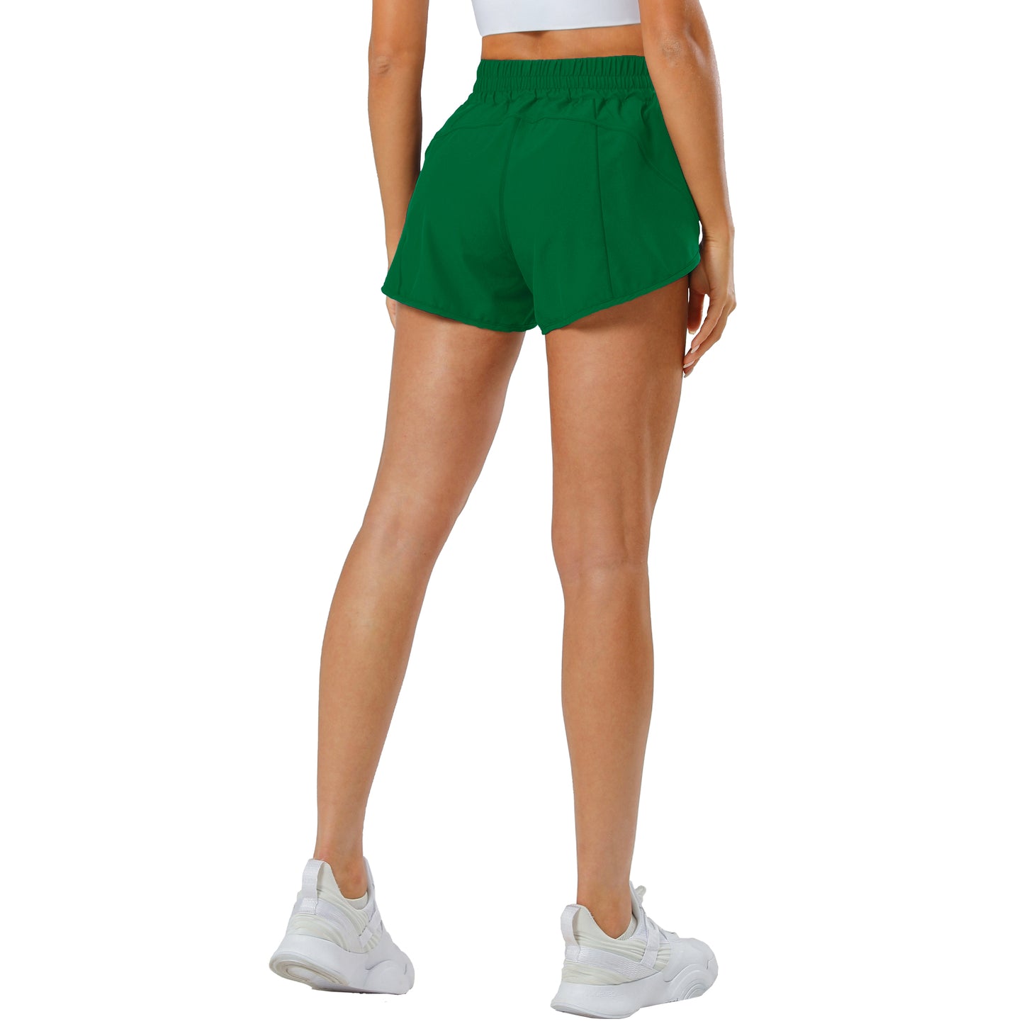 Aurefin Athletic Shorts for Women,Women's Quick Dry Workout Sports Active Running Track Shorts with Elastic and Zip Pockets